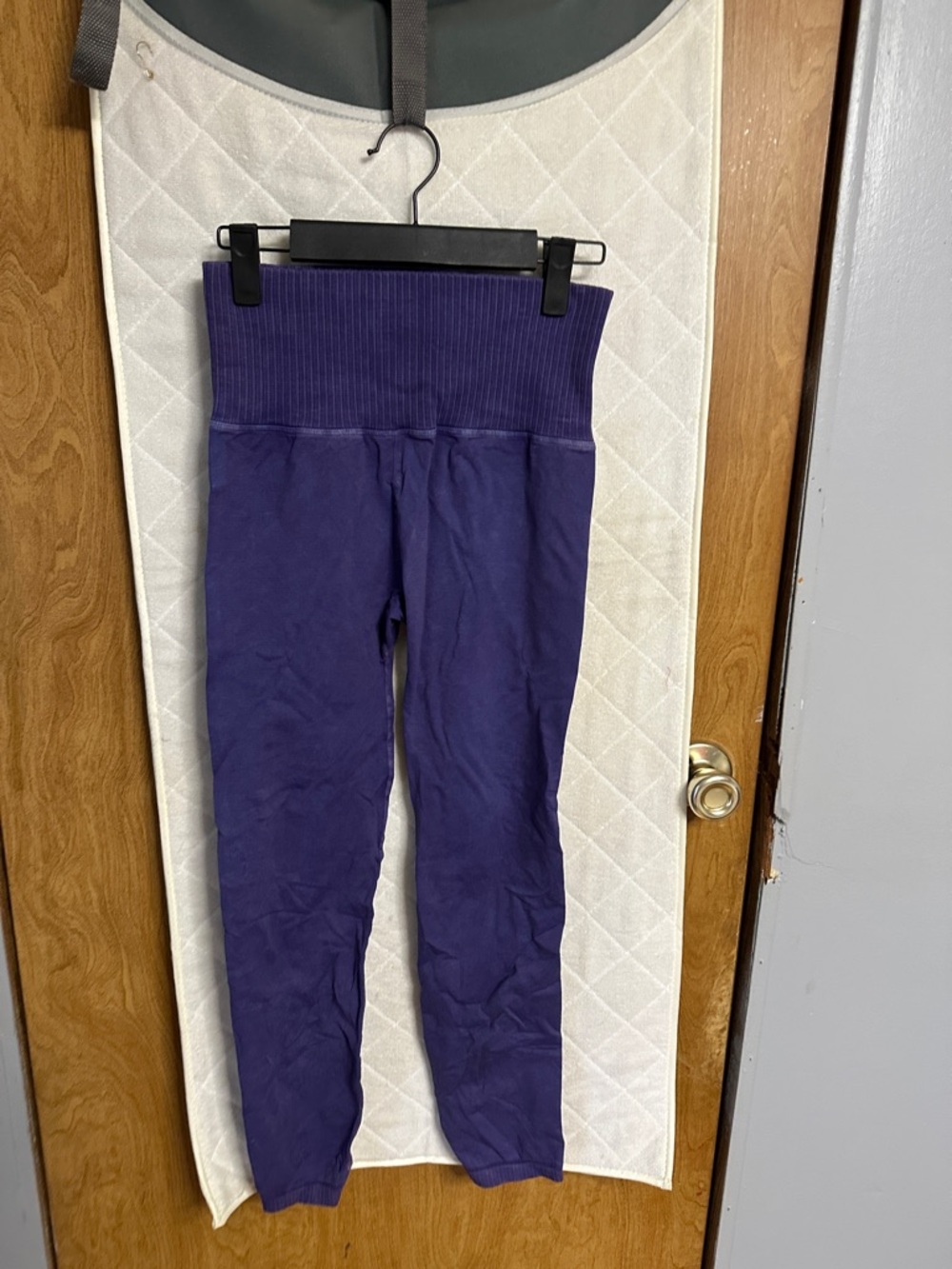 FP Movement by Free People High-Waist Purple Ribbed-Waist Leggings
